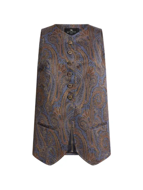 ETRO cotton-blend jacquard waistcoat with Paisley motif