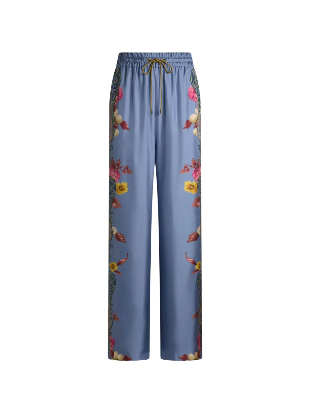 ETRO Zijden broek met paisley-print Blauw