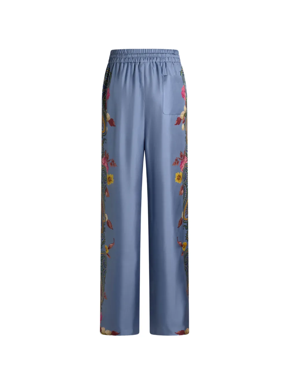 ETRO Zijden broek met paisley-print Blauw