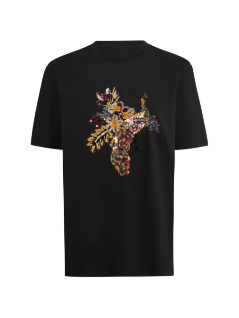 ETRO cotton T-shirt with peacock embellishment