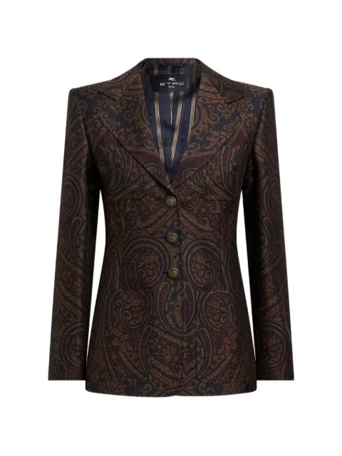 ETRO single-breasted wool-blend jacquard jacket with Paisley motif
