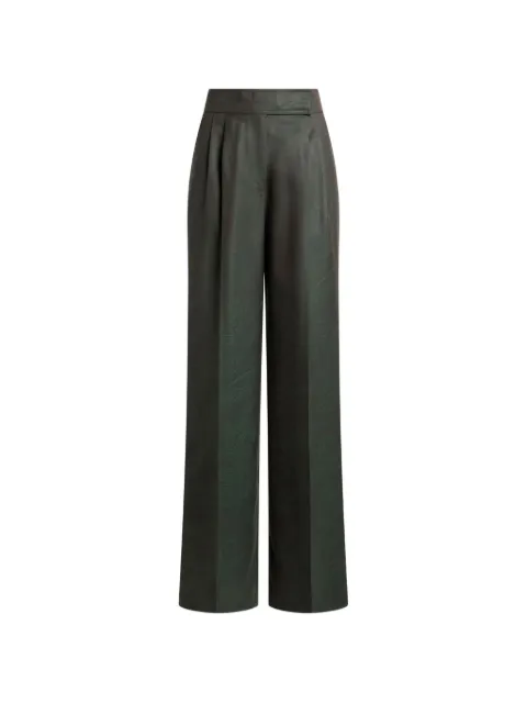 ETRO pantalones de lana con pliegues y motivo Paisley