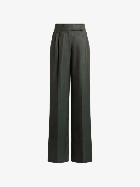 ETRO pantalon en jacquard de laine à plis et motif Paisley