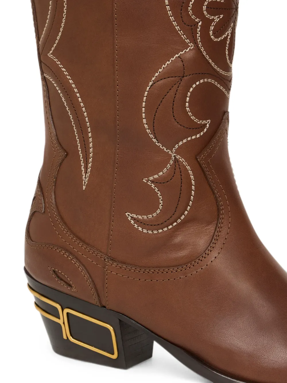 ETRO Leren laarzen in Texaanse stijl Bruin