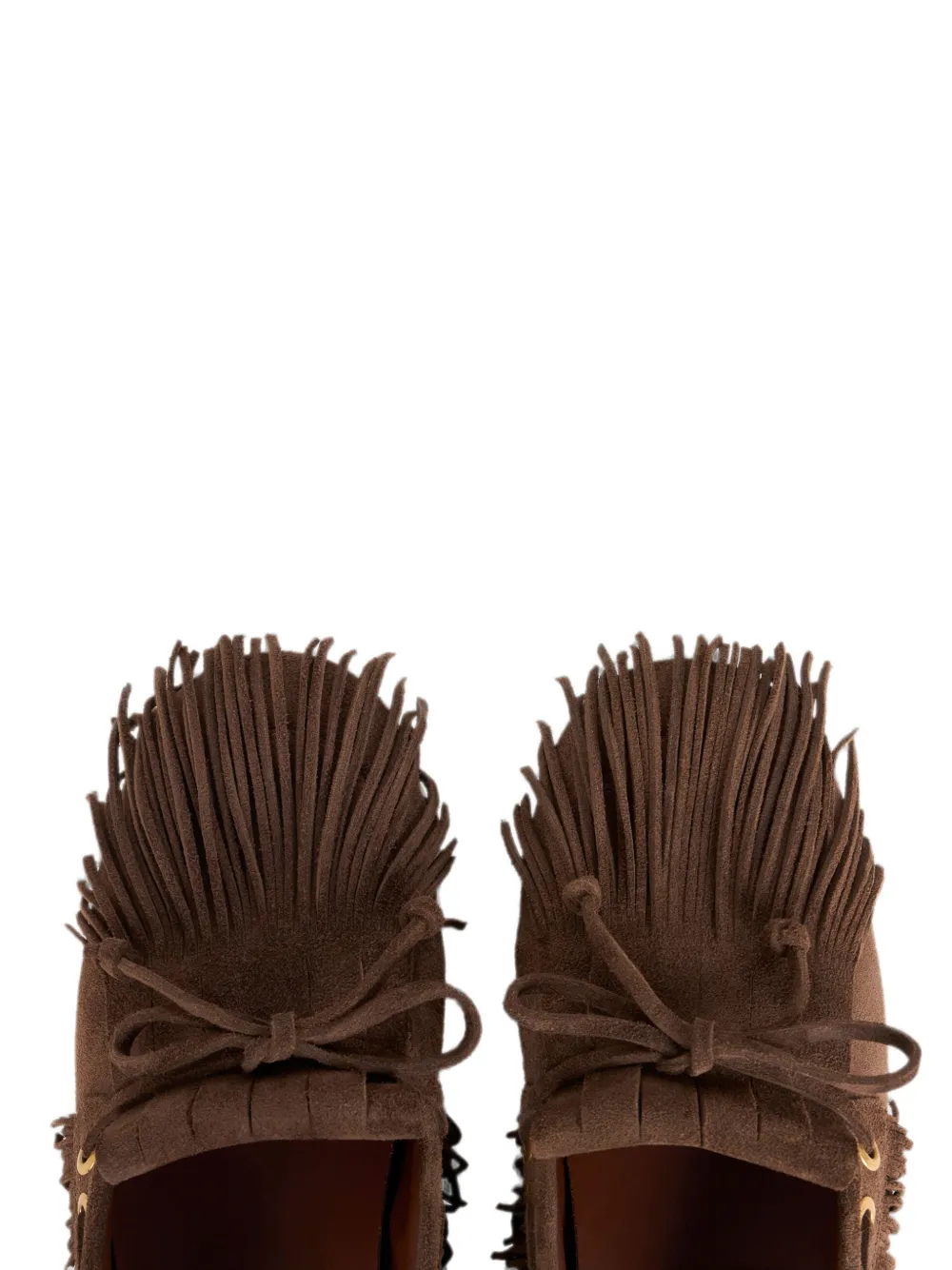 ETRO Suède loafers met franje Bruin