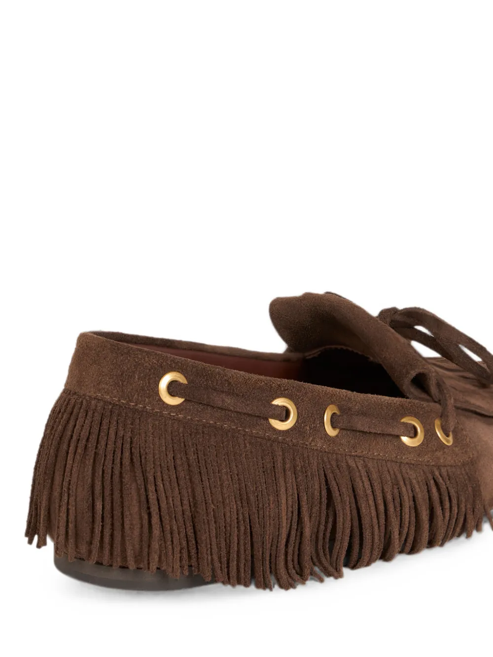 ETRO Suède loafers met franje Bruin