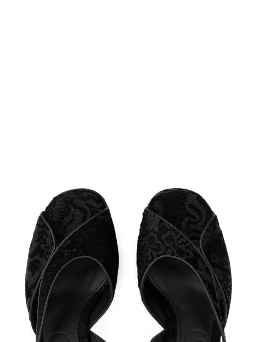 ETRO jacquard platform sandals with Paisley motif Zwart