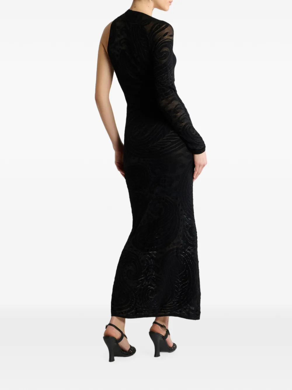 ETRO Jacquard maxi-jurk met Paisley-motief Zwart