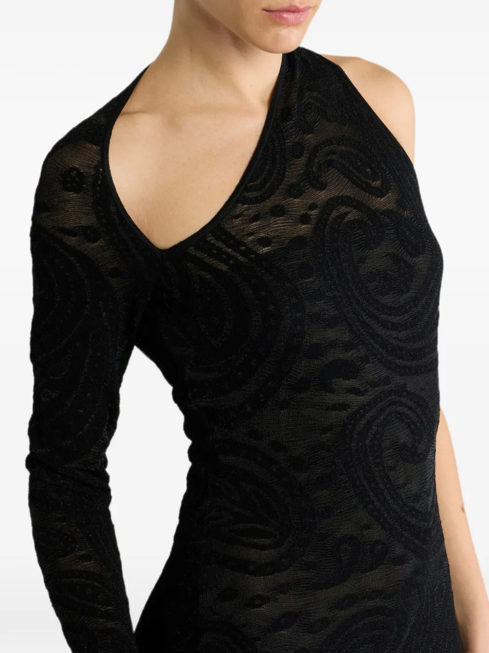 ETRO Jacquard maxi-jurk met Paisley-motief Zwart