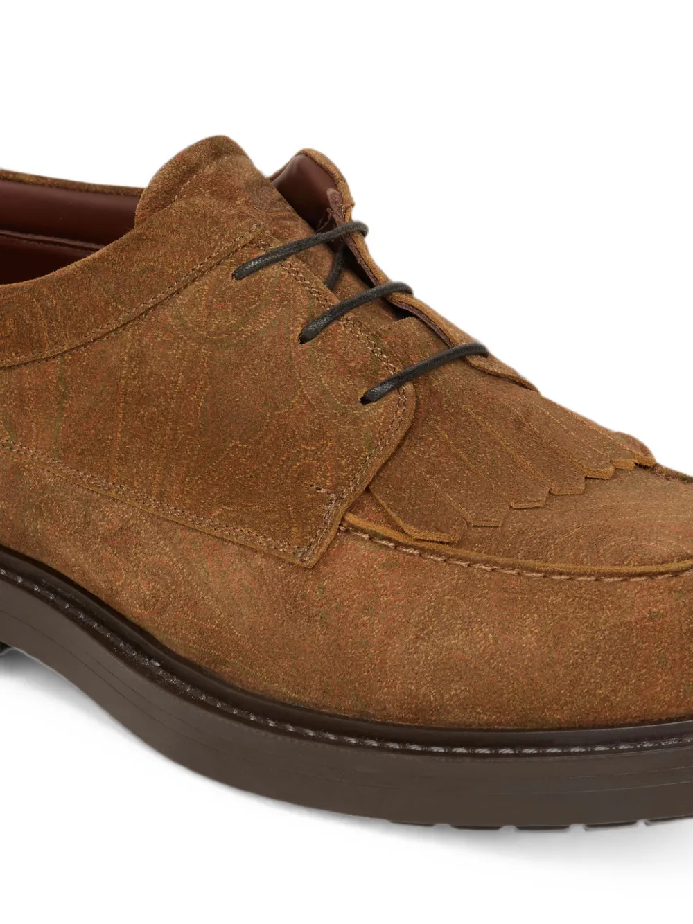 ETRO Suède loafers met Arnica-motief Bruin