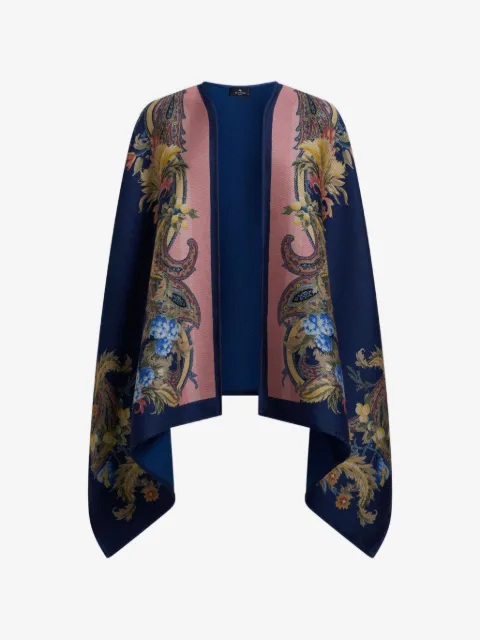 ETRO capa con estampado floral de cachemira