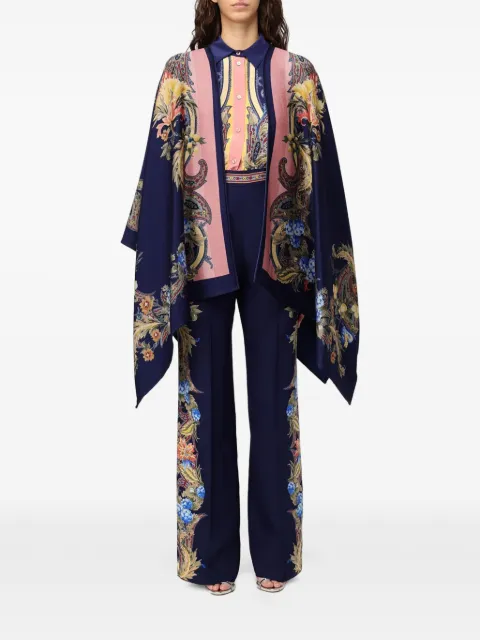 ETRO capa con estampado floral de cachemira