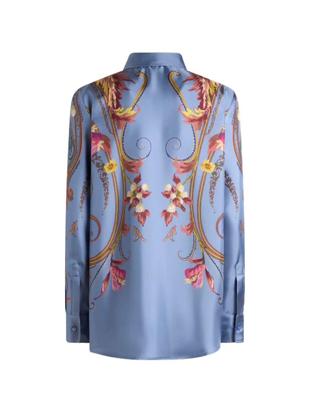 ETRO Zijden blouse met paisley-print Blauw