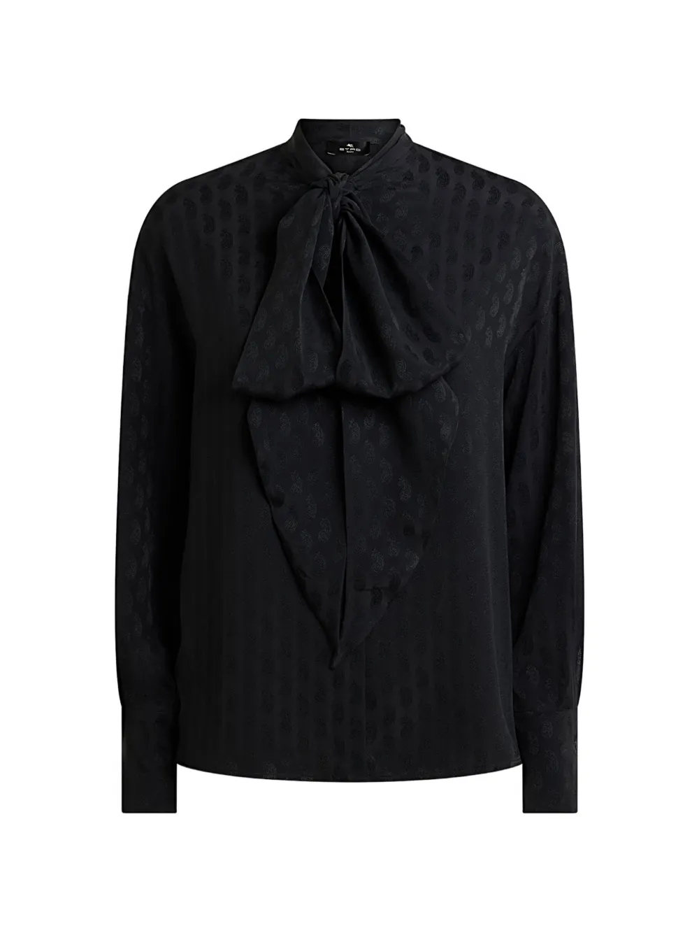 ETRO silk-blend jacquard shirt with silk scarf and Paisley motif - Nero