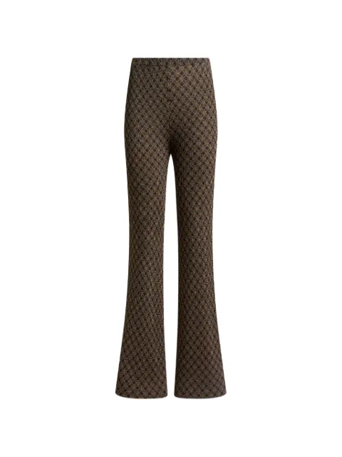 ETRO fit-and-flare jacquard trousers with micro diamond motif