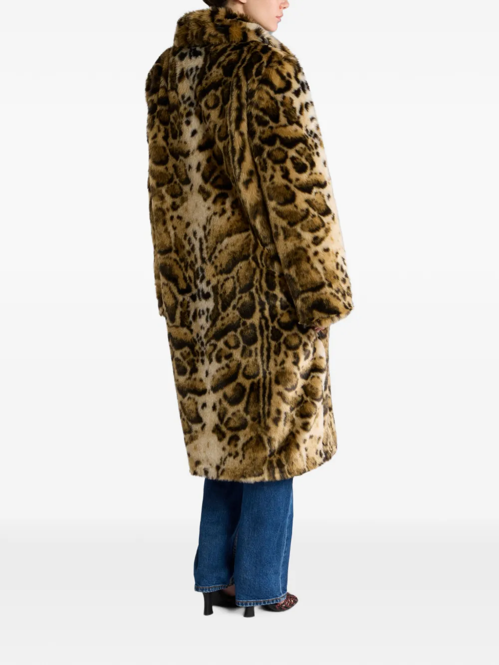 ETRO Jas met imitatiebont en luipaard-print Beige
