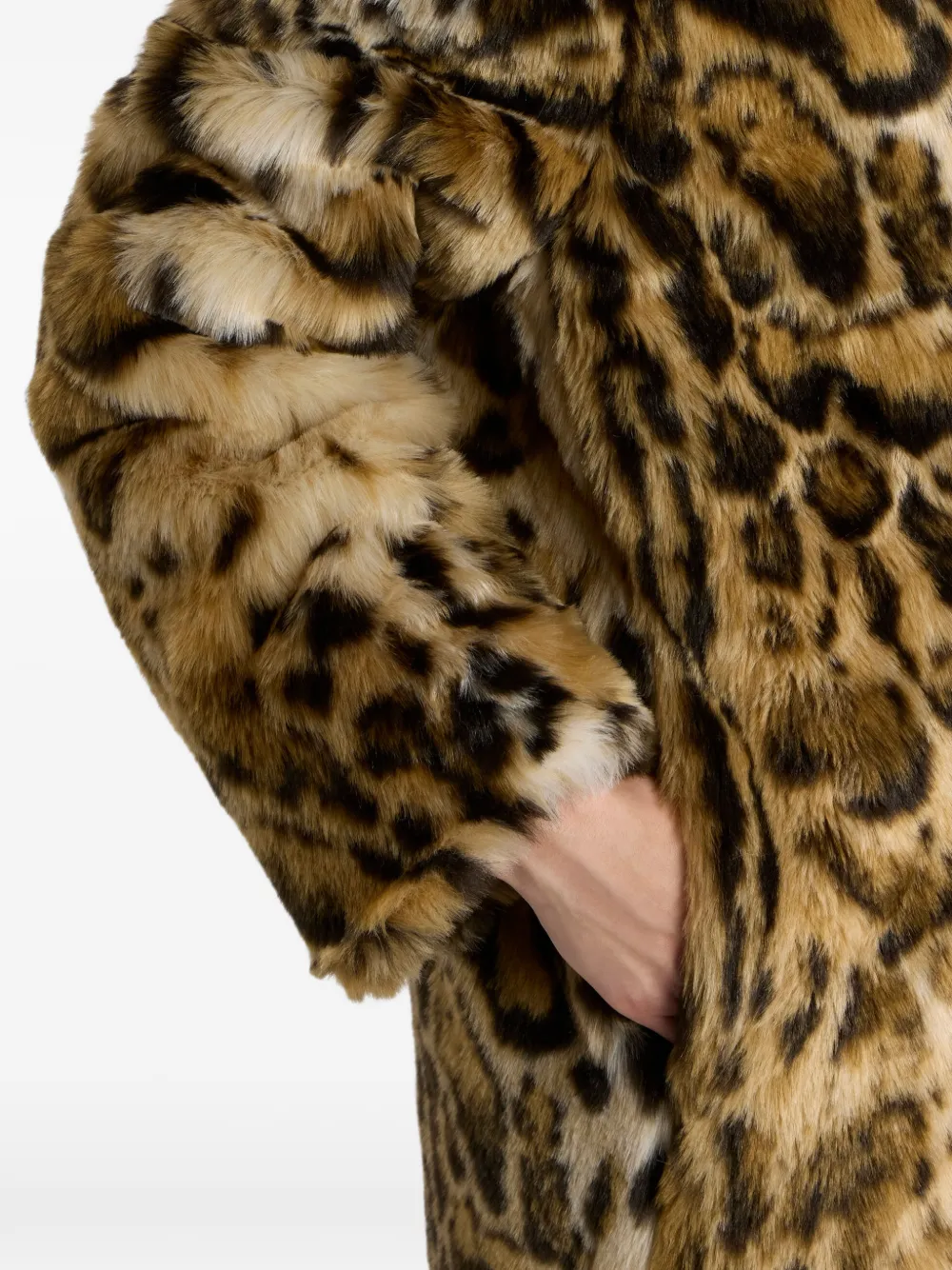 ETRO Jas met imitatiebont en luipaard-print Beige
