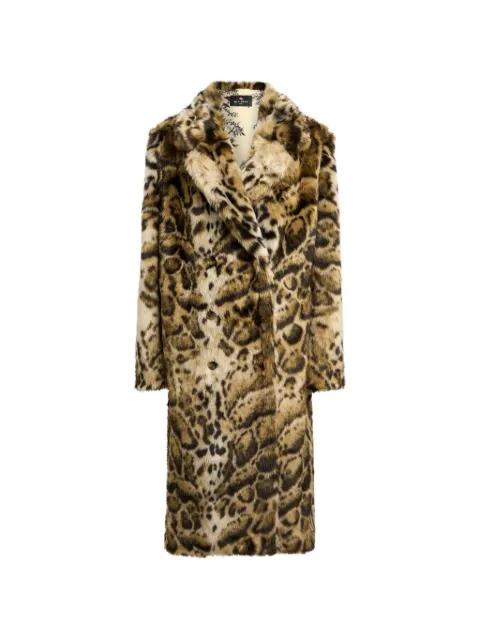 ETRO abrigo de pelo artificial con motivo de leopardo