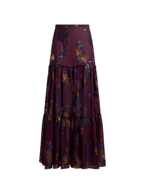 ETRO silk-blend jacquard maxi skirt with fil coupé flowers