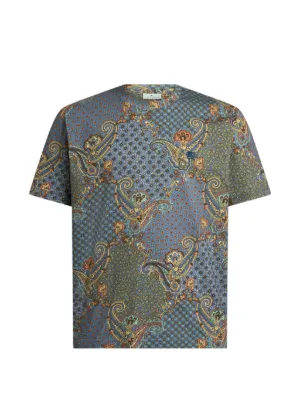 Missoni chevron-pattern short-sleeved t-shirt | Blue | FARFETCH