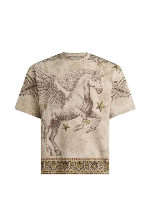 ETRO cotton-jersey T-shirt with placed Pegaso-print
