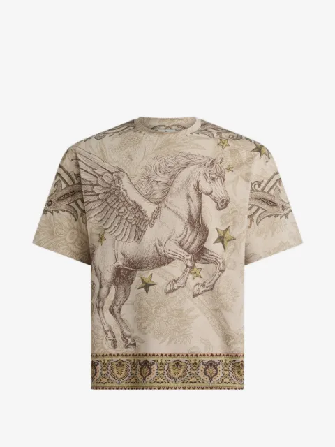 ETRO cotton-jersey T-shirt with placed Pegaso-print