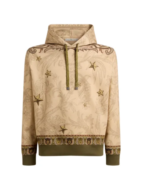 ETRO cotton-blend hooded sweatshirt with placed Pegaso-print