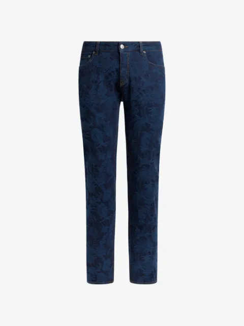 ETRO Regular-fit jeans van katoen jacquard denim met bloemenmotief