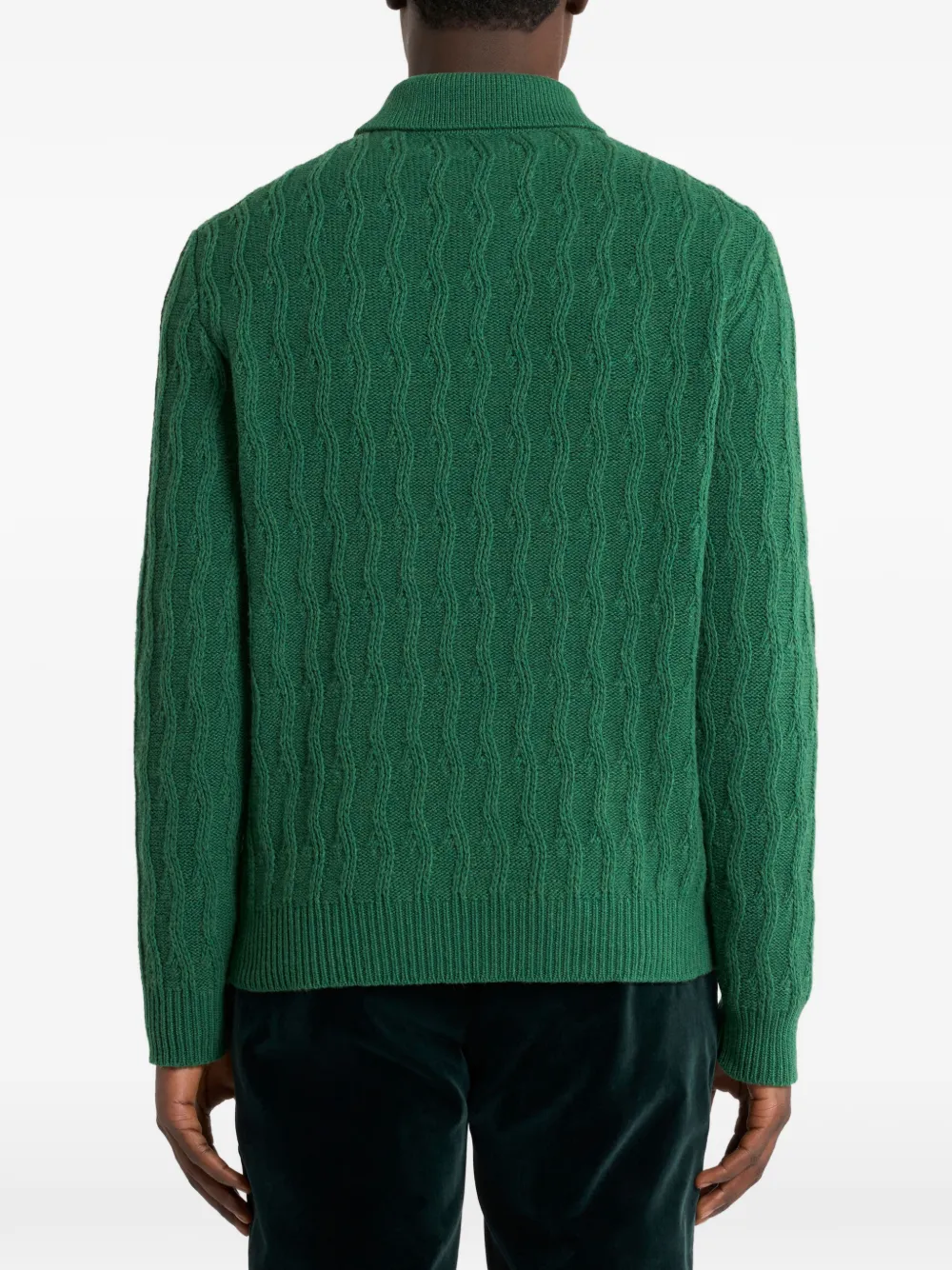 ETRO Polotrui van kasjmier met golvend patroon Groen