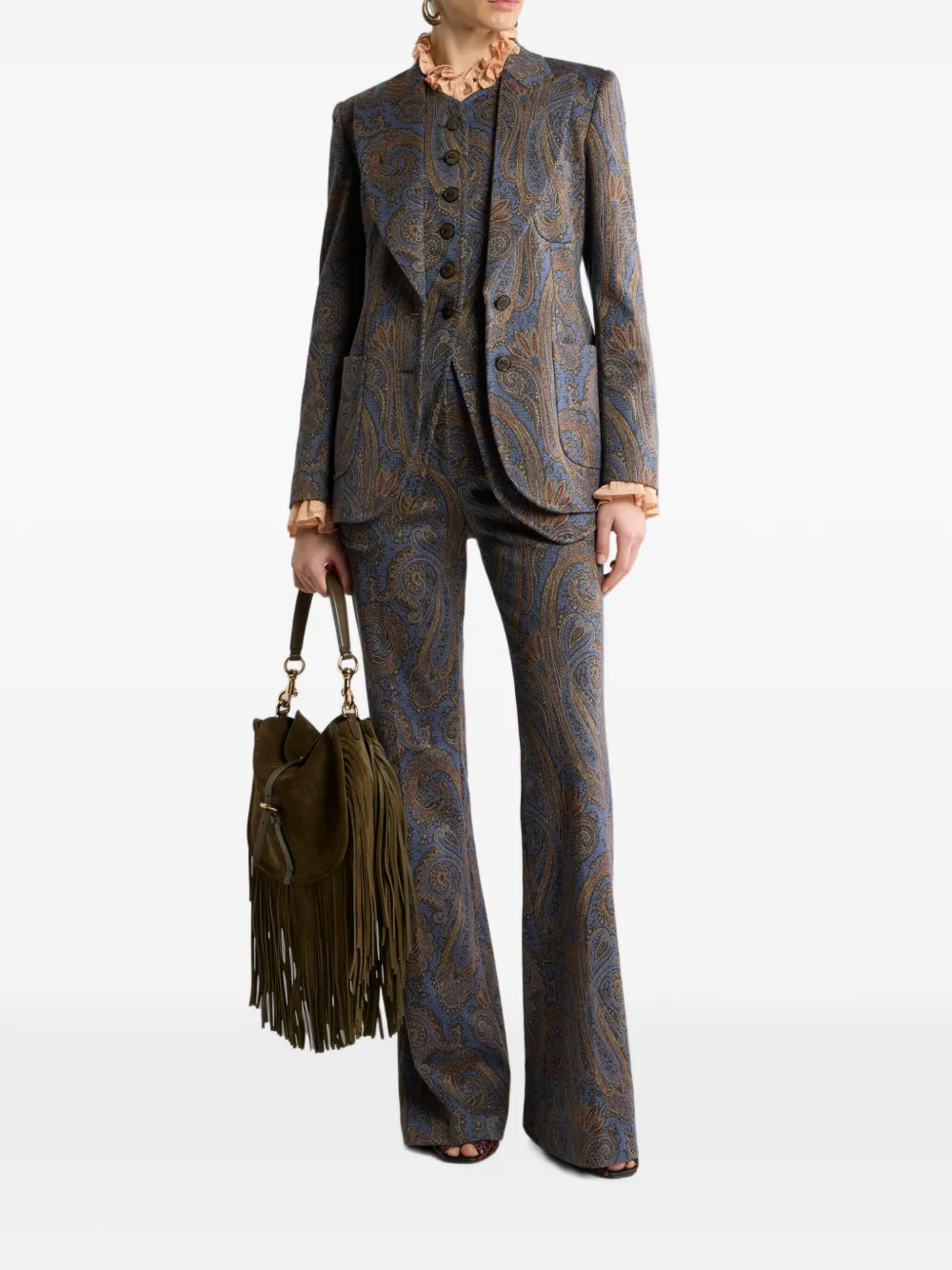 ETRO Blazer met enkele rij knopen Blauw