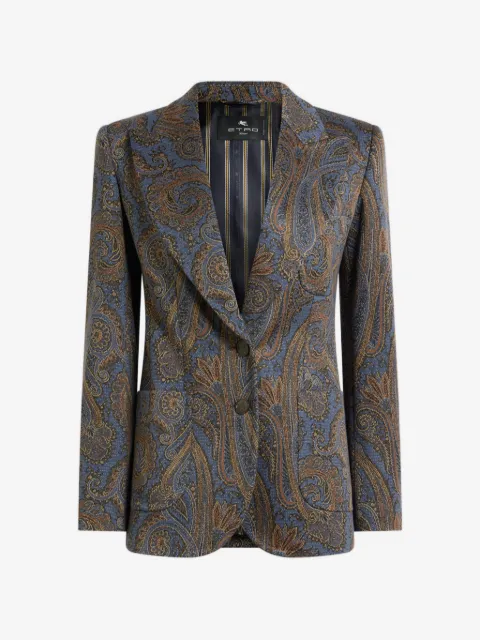 ETRO paisley-pattern single-breasted blazer