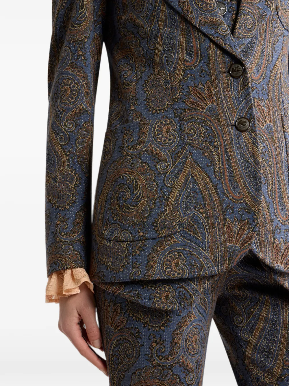 ETRO Blazer met enkele rij knopen Blauw
