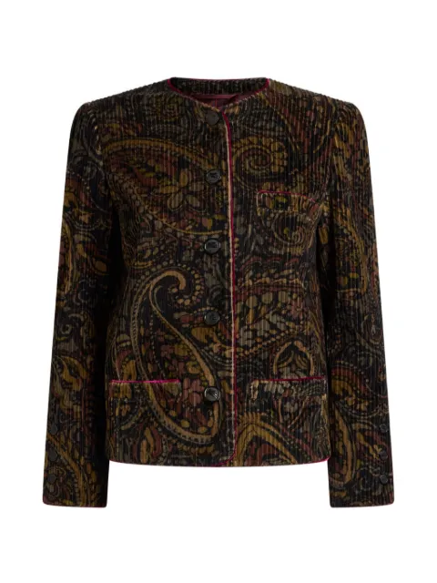 ETRO veste en coton velours côtelé à surimpression florale Paisley