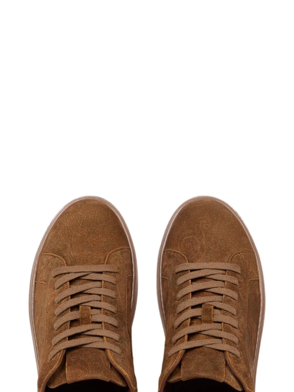 ETRO Suède low-top sneakers met Pegaso-reliëf Bruin