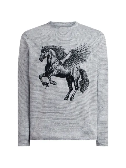 ETRO cotton sweater with placed Pegaso-print