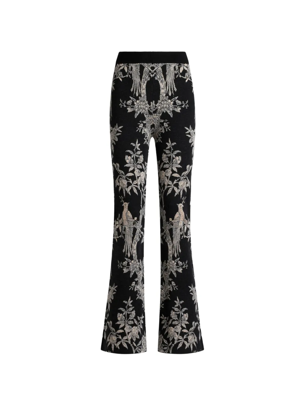 ETRO Fit-and-Flare-Jacquardhose mit Natur-Motiv - Schwarz