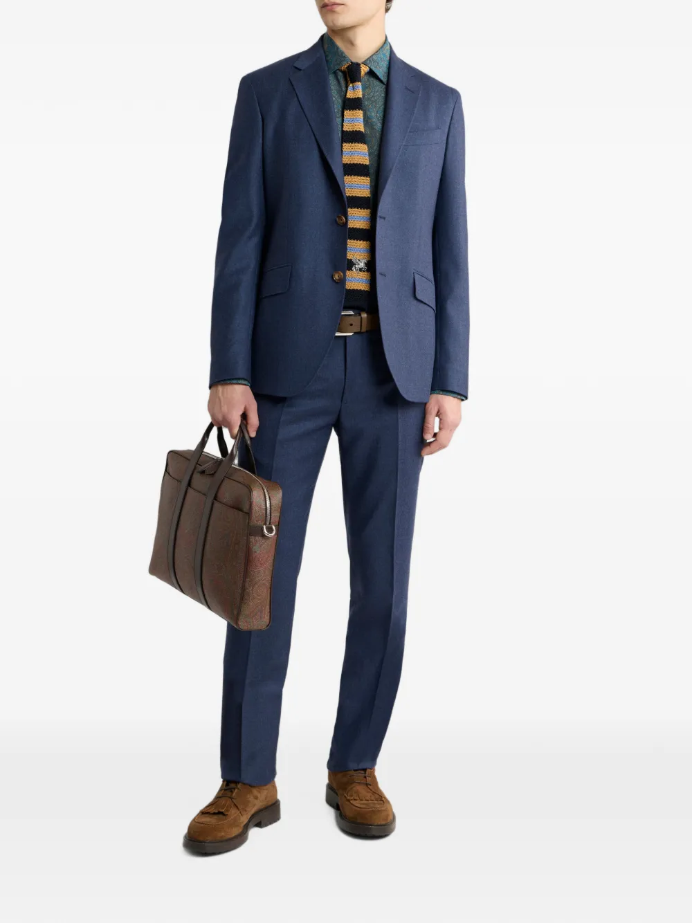 ETRO Katoenen jacquard overhemd met siermotief Blauw