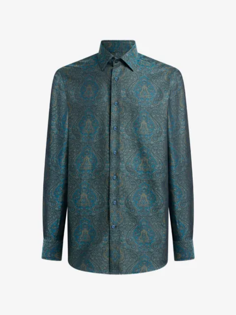 ETRO قميص قطن جاكار بنقش زينة