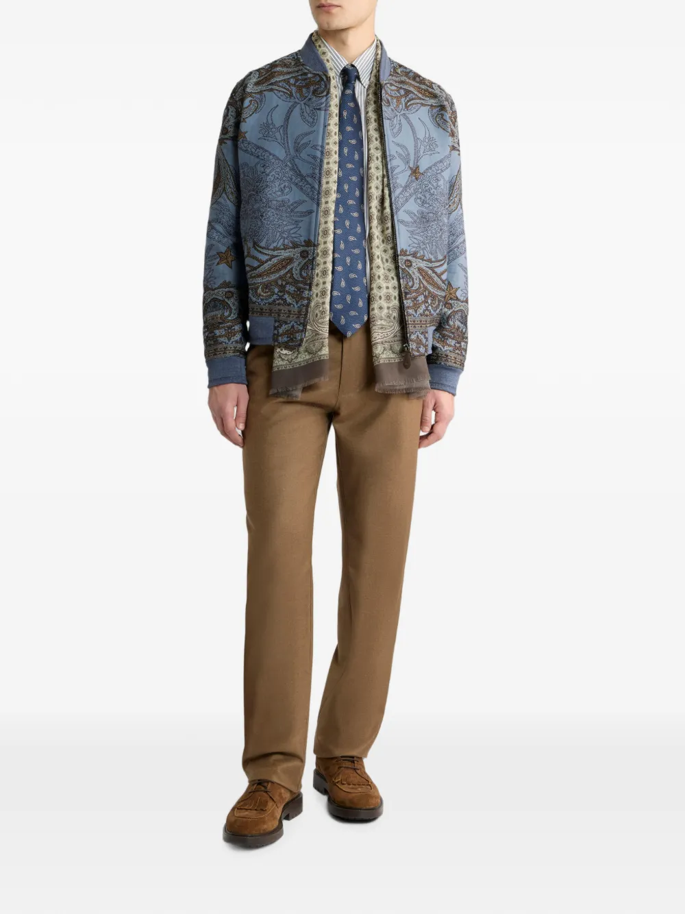 ETRO Effen wollen flanellen broek Bruin