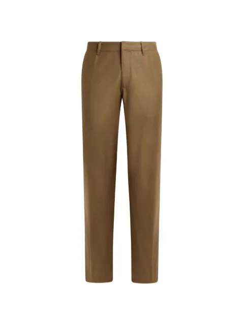 ETRO plain-coloured wool flannel trousers