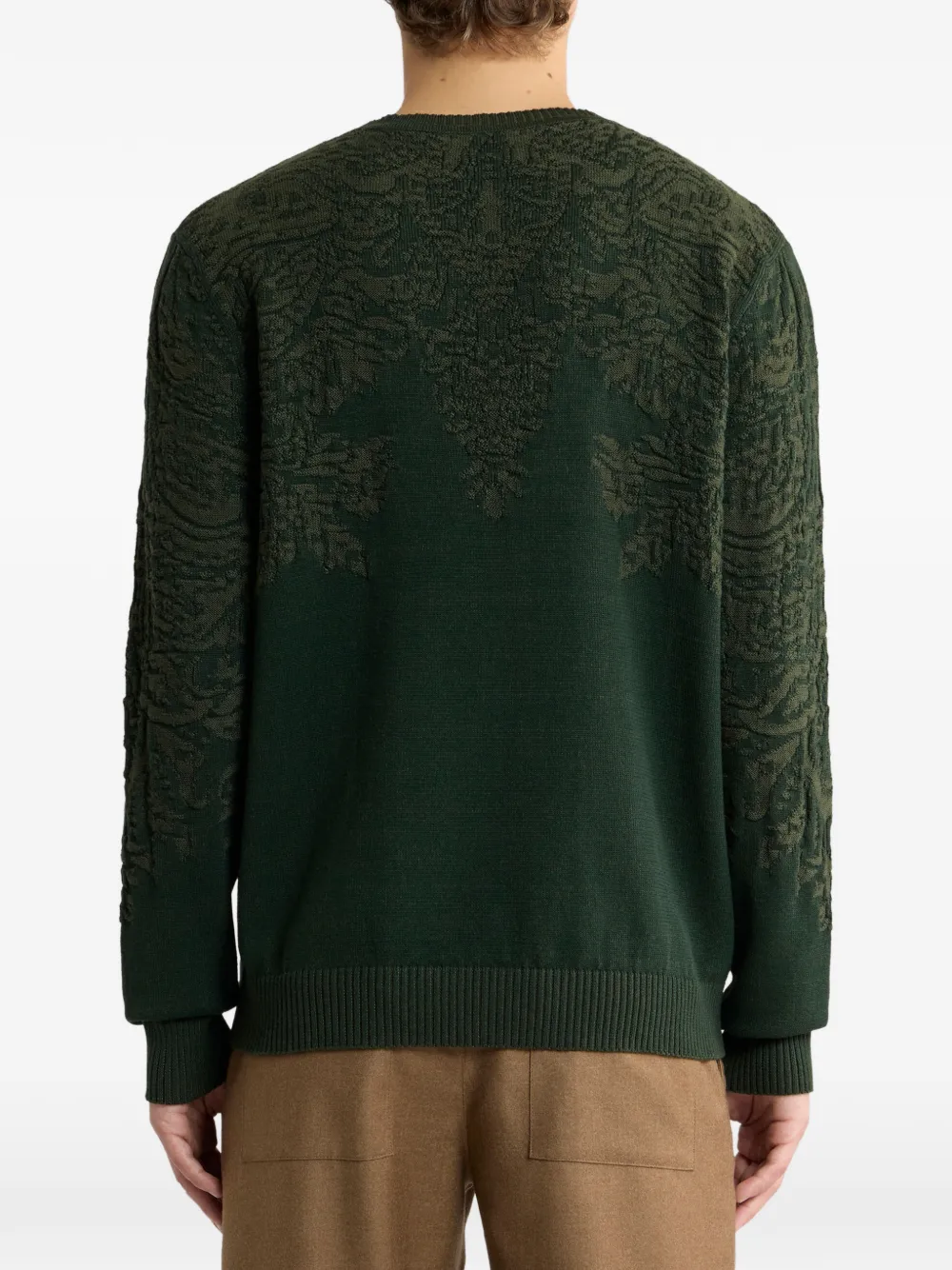 ETRO Trui van katoen en wol met Paisley-motief Groen