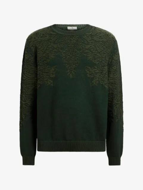 ETRO sweater in cotton and wool with Paisley-motif