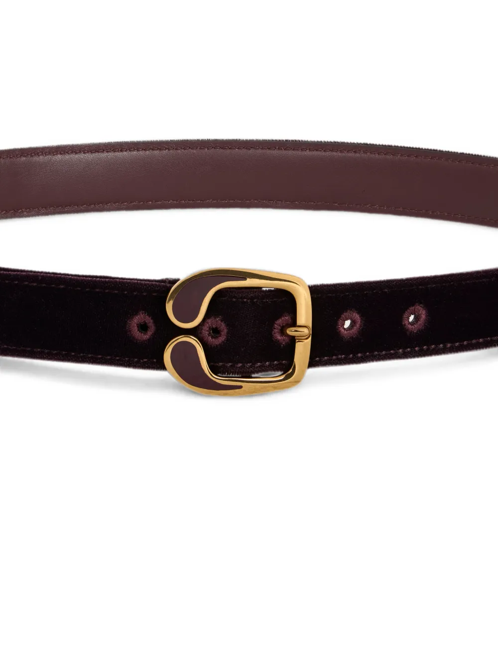 ETRO Fluwelen riem met geëmailleerde Paisley gesp Paars