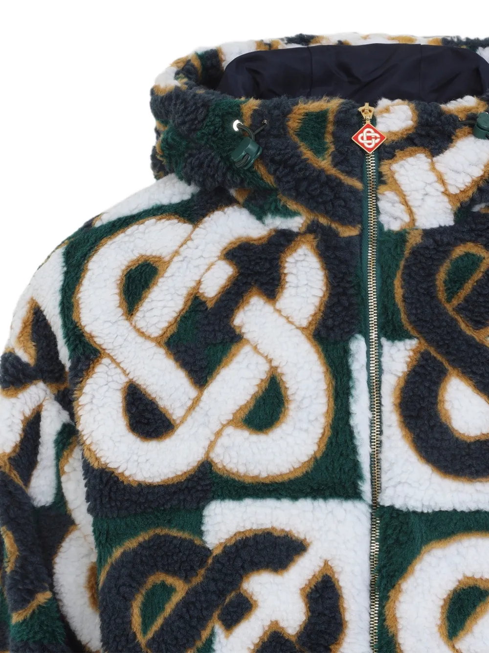 Casablanca Fleece jack met monogram Groen
