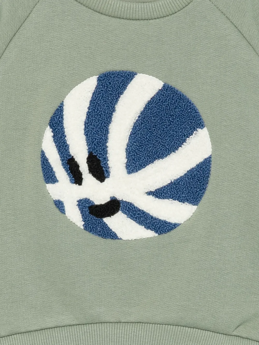 Molo Sweater met bouclé-patch en raglan mouwen Groen