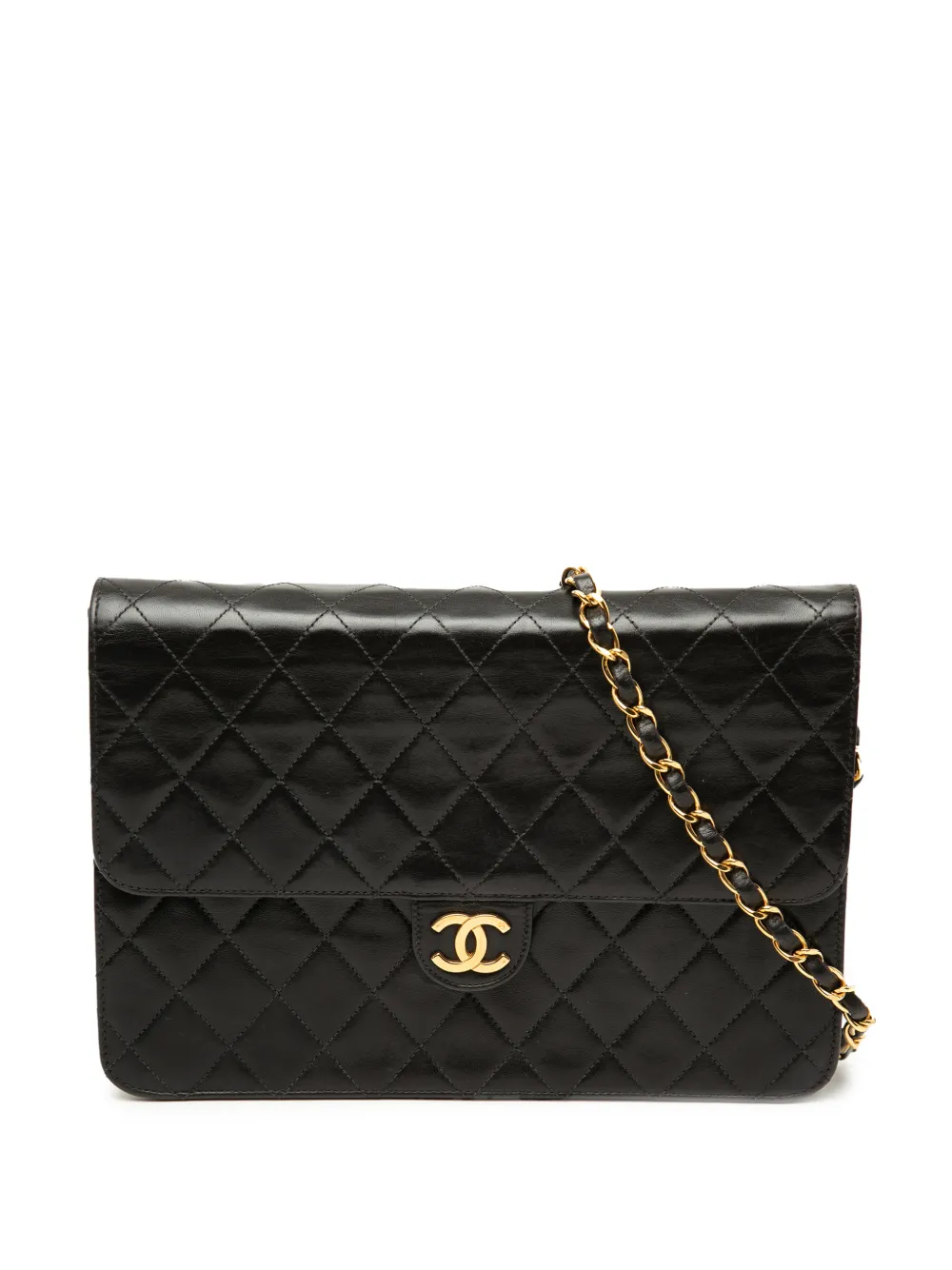 CHANEL Pre-Owned 1996-1997 Medium CC Quilted Lambskin Single Flap shoulder bag - Black