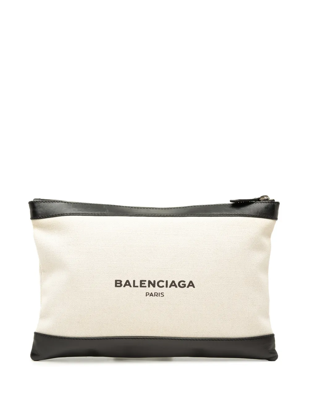 Balenciaga Pre-Owned 2017 Canvas Navy Clip M clutch bag - Brown