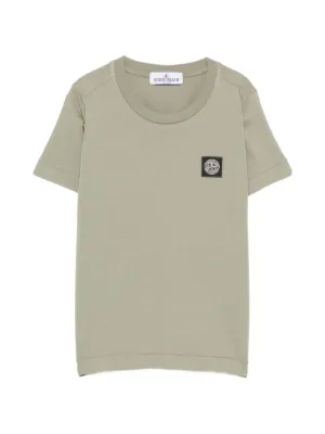 Moncler Enfant Camiseta Mangas Curtas Com Patch De Logo | Cinza