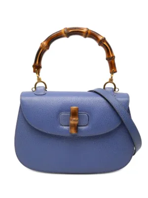 Gucci Pre-Owned 2020s Bamboo top-handle cross-body Bag | Blue
