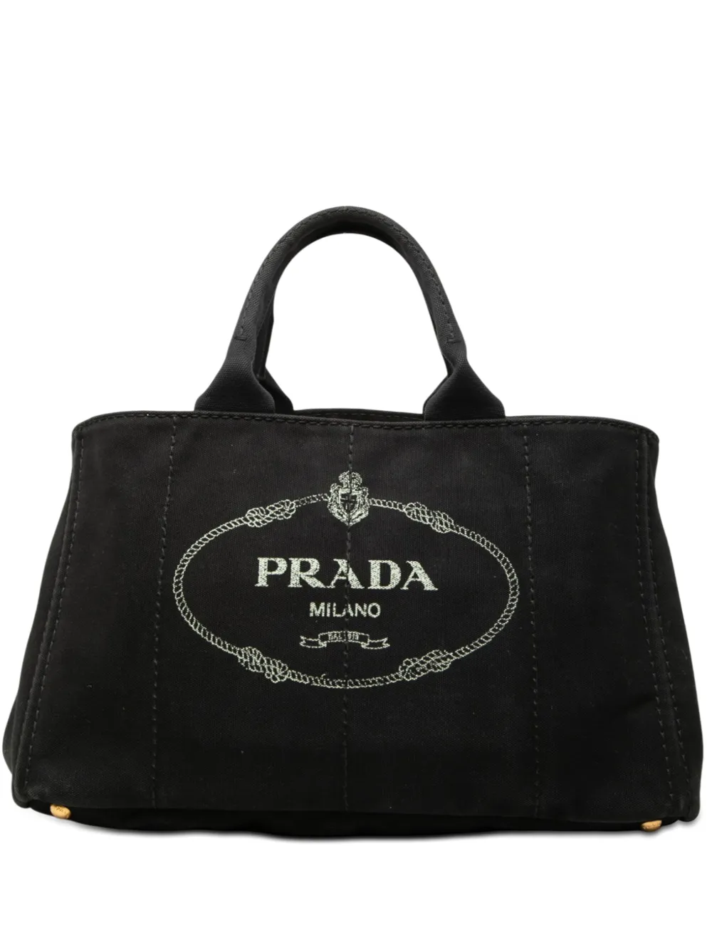 Prada Pre-Owned Borsa a tracolla Canapa Logo grande 2013-2026 - Nero